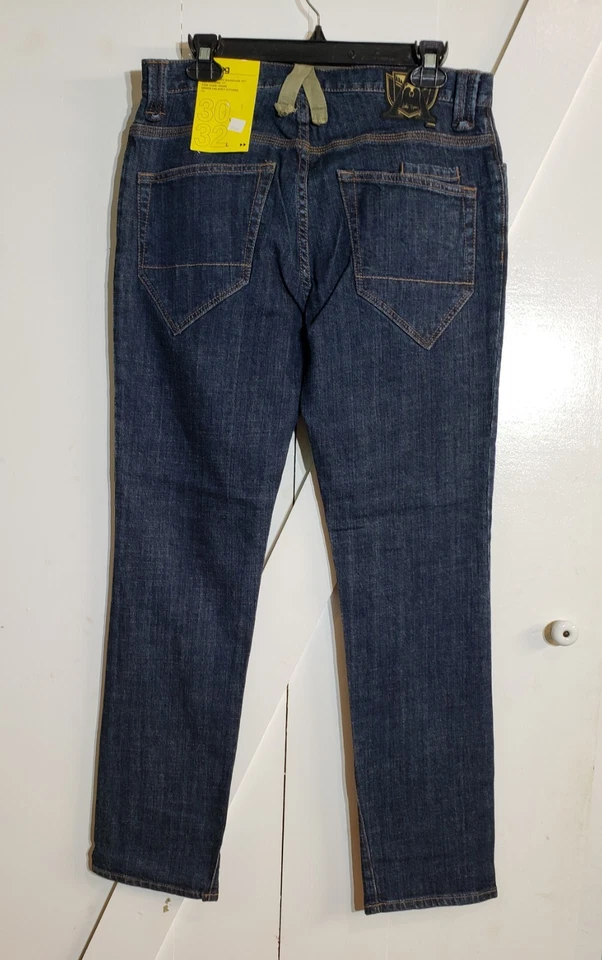 ANALOG ARTO JEANS Men's 30x32 Saari Signature Fit Dark Blue Denim Button Fly New - Image 2 of 4