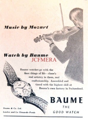 BAUME & Co. Ltd. Damen Armbanduhr ANZEIGE #4 Small 1951 Print 670/210