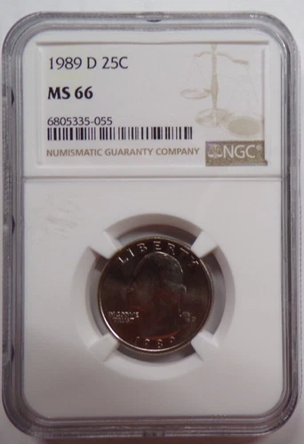 1989-D 25C Washington Quarter Dollar NGC MS66    6805335-055