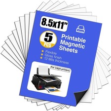 Printable Magnetic Paper,Non Adhesive,12 Mils Thick Magnet Glossy Sheets