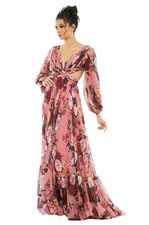 Mac Duggal 67946 Rose Floral Cutout Open Back Gown Size 6 $498