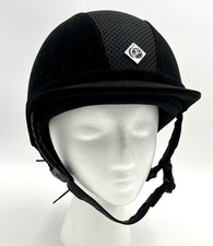 CHARLES OWENS Youth Ayr8 Black Equestrian Riding Helmet with Bag Size 7 57 