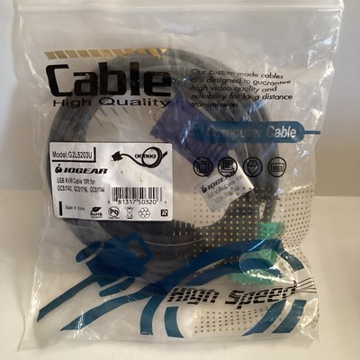 IOGEAR USB KVM Bonded Cable 10-Feet with USB and VGA Connections (G2L5203U)