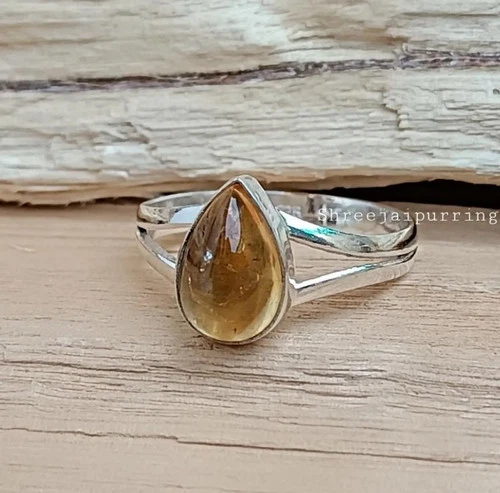 Citrine Band Ring 925 Starling Silver Band Ring ,Handmade Ring, Promise All size