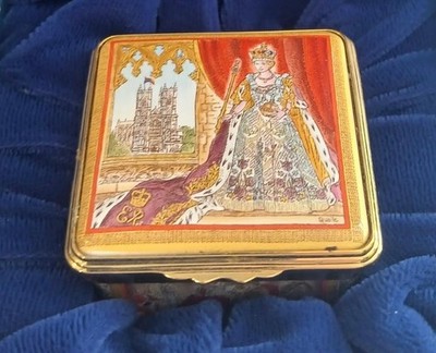 Halcyon Days Queen Elizabeth II 50th Anniversary Coronation Schmuckstück/Pillendose