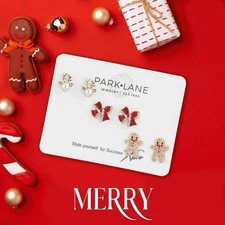 Park Lane MERRY - Set Of 3 Pairs Of Xmas Post Earrings