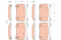 Bremsbelagsatz Scheibenbremse Hinten TRW GDB3504 FÜR Lexus