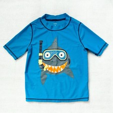 Carter s Boys Blue Shark Rash Guard Swim Shirt Size 6 Beach Summer Vacation