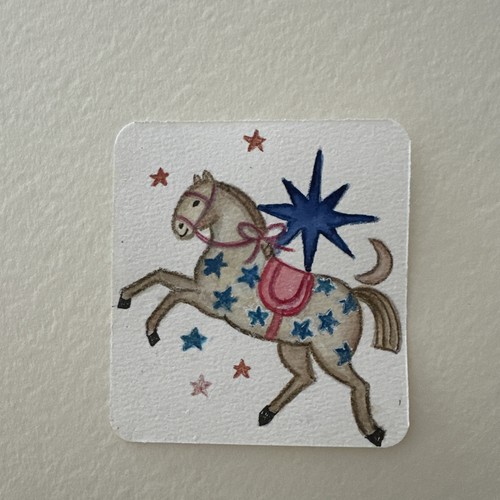 Original Watercolor ACEO Art Card – 3.5x4 HORSE