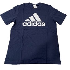 Adidas Men's Essentials Big Logo T-Shirt Navy Blue Large