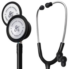 Dual Head Clinical Stethoscope Lightweight High Precision Black Tube