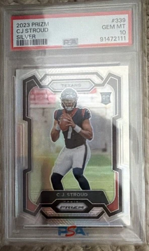 Panini 2023 Prizm C.J. Stroud Houston Texans Rookie Silver Prizm #339 PSA 10