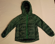 REI Co-Op Jacket Coat Kids XS 6-7 Puffer Zip Green Hiking Hooded Down/Primaloft