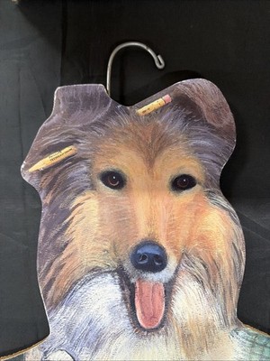 Vtg Annie Rhinehart Stupell Wooden Rough Collie Dog Clothing