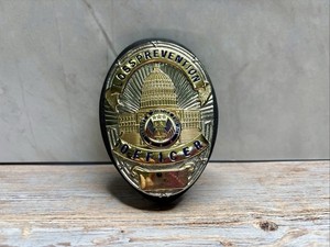 Loss prevention Officer Badge With Leather Belt Clip Included. Pre-owned