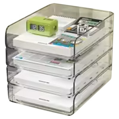 Organizer 4 Tier Acrylic Stackable Desk File Organizer C4H17589