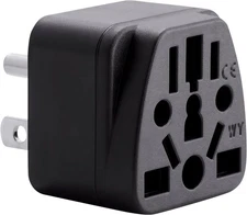 US Travel Plug Adapter, EU,AU,UK,NZ,CN to USA (Type B), Grounded 3 Prong USA Wal
