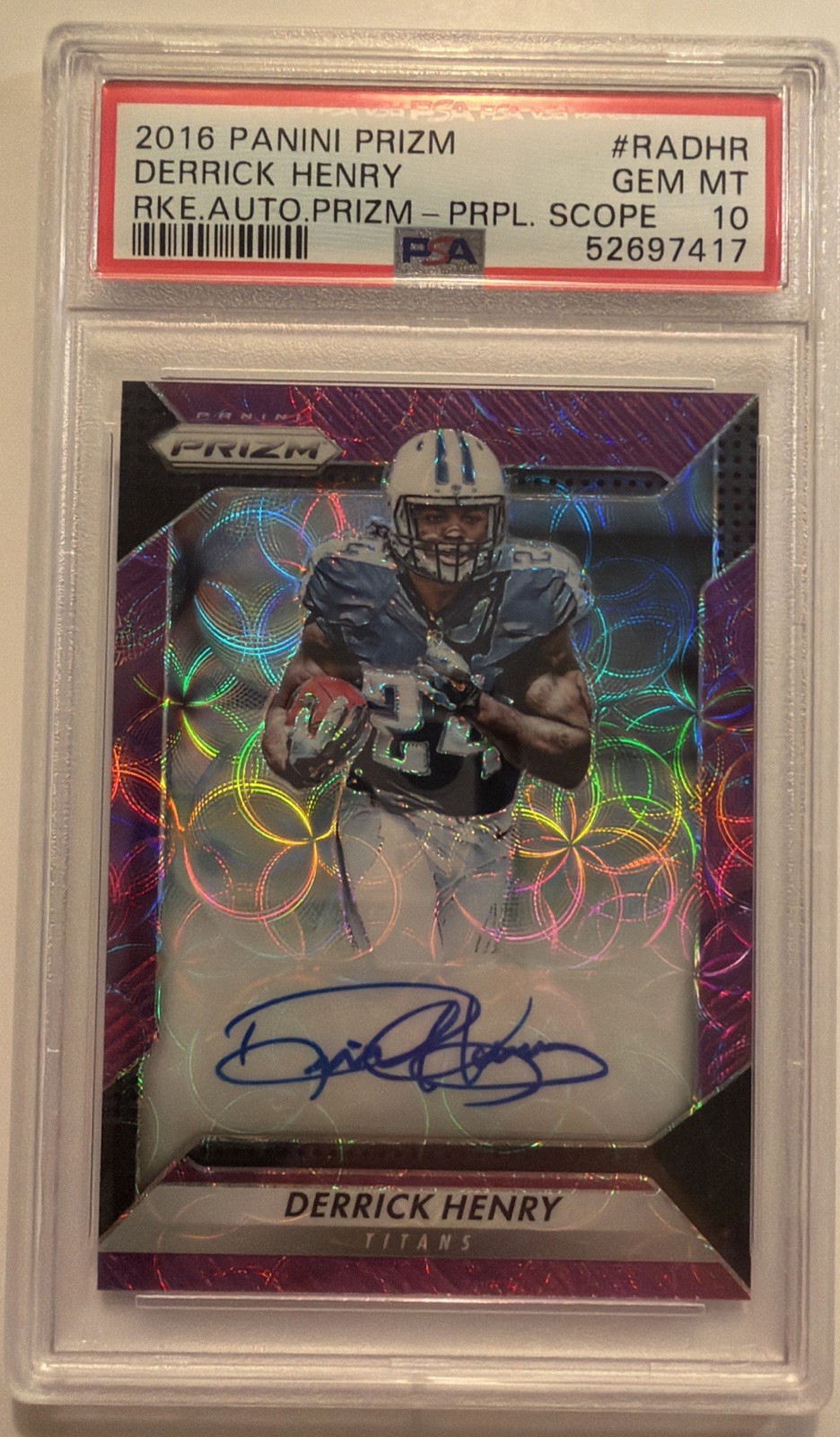 Derrick Henry Panini Rookies & Stars Longevity Signatures #DHR Purple