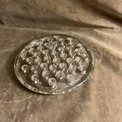 Large clear colored glass flower frog marble holder/stand decorative paperweight