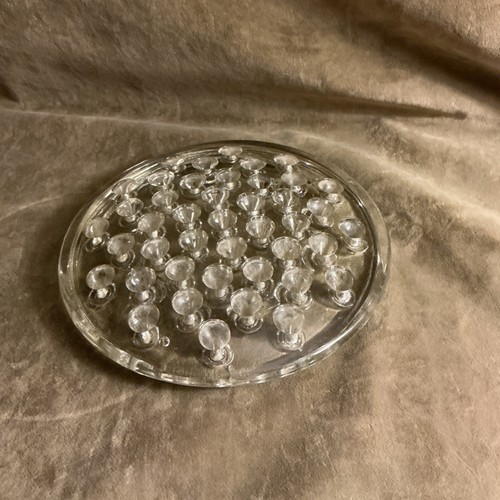 Large clear colored glass flower frog marble holder/stand decorative paperweight