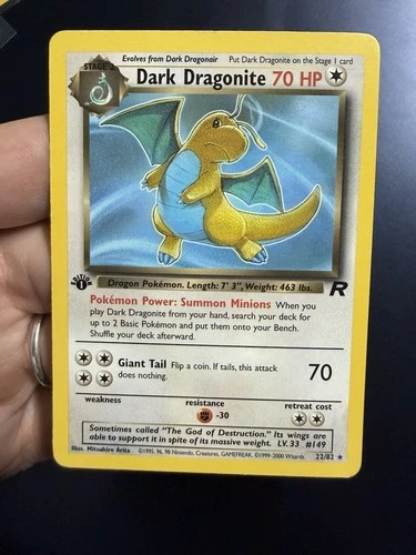 Pokémon Dark Dragonite 22/82 Team Rocket 1st Edition Regular Rare Stage 2 70 HP