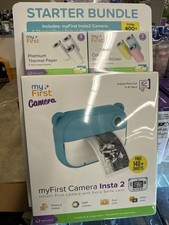 myFirst Instant Print Camera Bundle, 12MP, Extra Selfie Lens, Blue