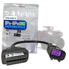 OBDII Motorcycle Adapter Cable - 16 Pin to 8 Pin Polaris Connector for