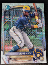 Jesus Made 2025 Bowman Mega 1st Mojo Refractor #BCP-50 Chrome Prospect Brewers