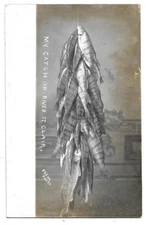 St Clair Michigan Fishing Studio RPPC Photo Postcard Pesha