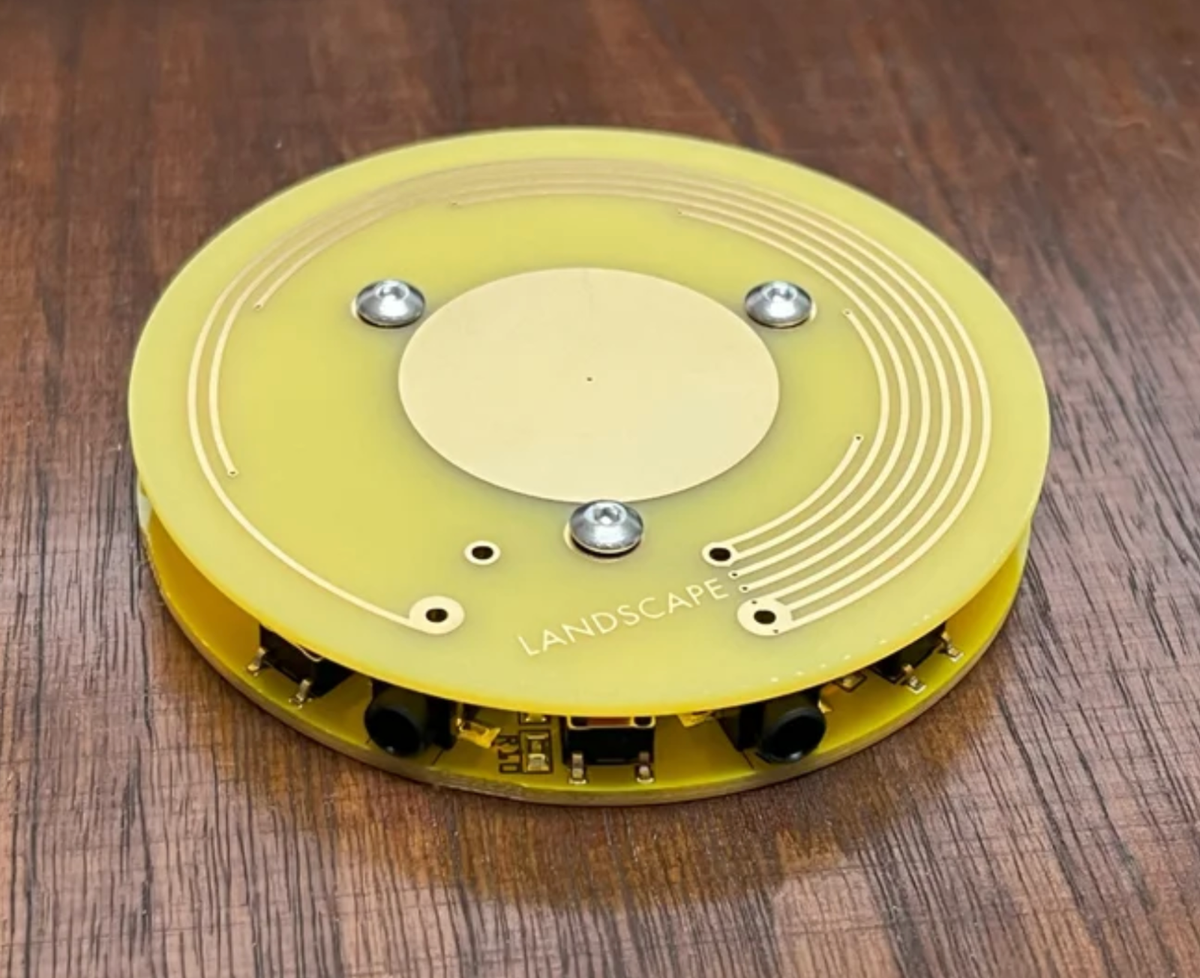 Landscape Ferrous Spinning Magnetic String Resonator + Soundwich