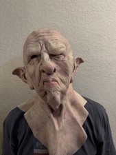 Old Man Full Overhead Latex Mask, Beige/Pink One Size Adult Unisex Halloween