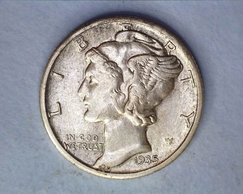1935-S Mercury Head Silver Dime AU Cond.  ** 326-6