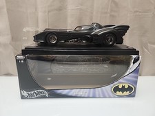 Hot Wheels DC Comics 1989 Movie Batmobile 1/18 Diecast Toy Car Black Opened