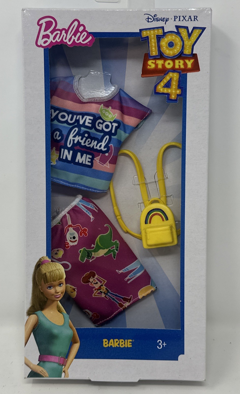 Barbie Toy Story Fashion Doll Outfit Skirt Top Rainbow Backp