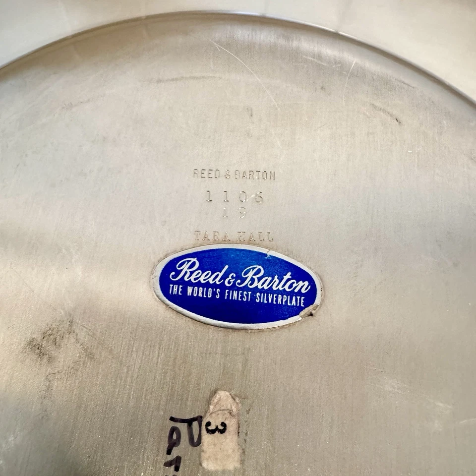 Bandeja plateada Reed & Barton 1106 Tara Hall 18,5” bandeja ovalada vintage ornamentada Foto 4 de 4