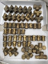 x67 Unused 22mm Brass Fittings, Tees, Couplings, Elbows etc Joblot 7.4kg scrap