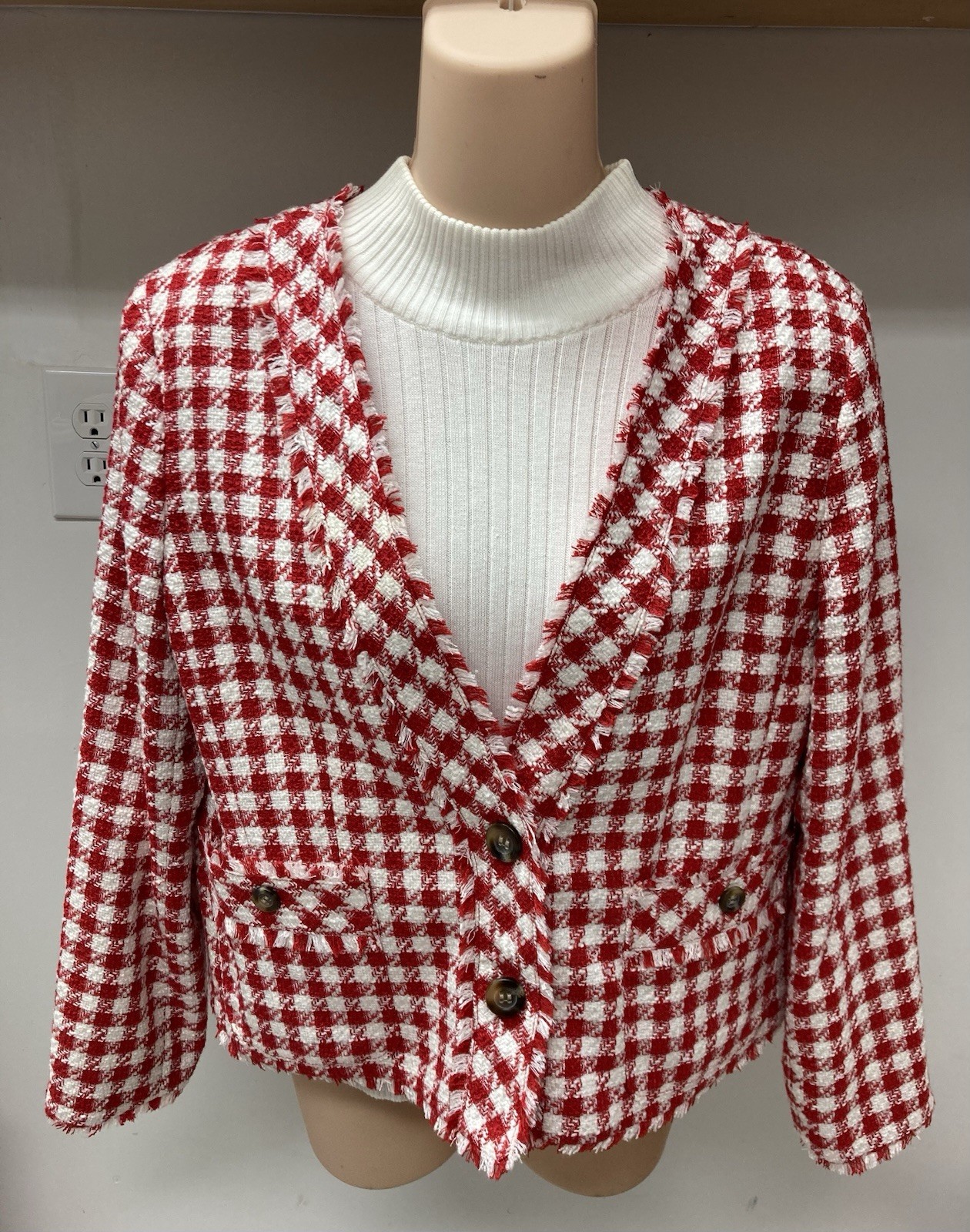 Ann Taylor Jacket Button Down Cloth Lined Crop To… - image 1