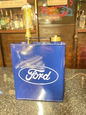 up-cycled table lamp - Ford petrol tin -all new wiring etc. PAT tested.