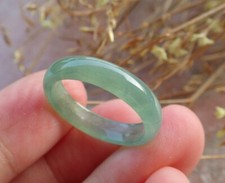 Certified Icy Green Burma Natural A JADE Jadeite Circle RING USA. 8    577050