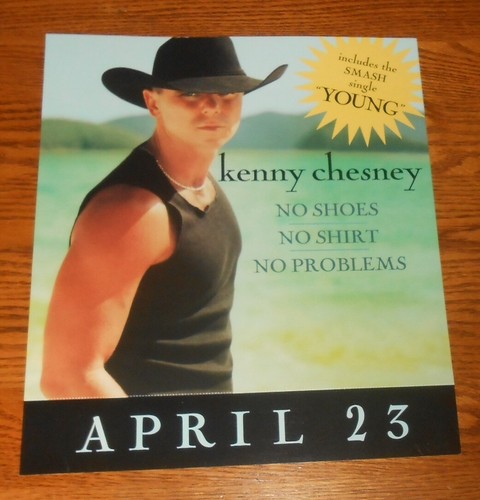 Kenny Chesney No Shoes No Shirt No Problems Poster 2-Sided Flat 2002 Promo 12x14 - Picture 2 of 2
