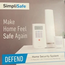 Simplisafe Defend 11-Piece Wireless Home Security System NIB & Free Door Alert.