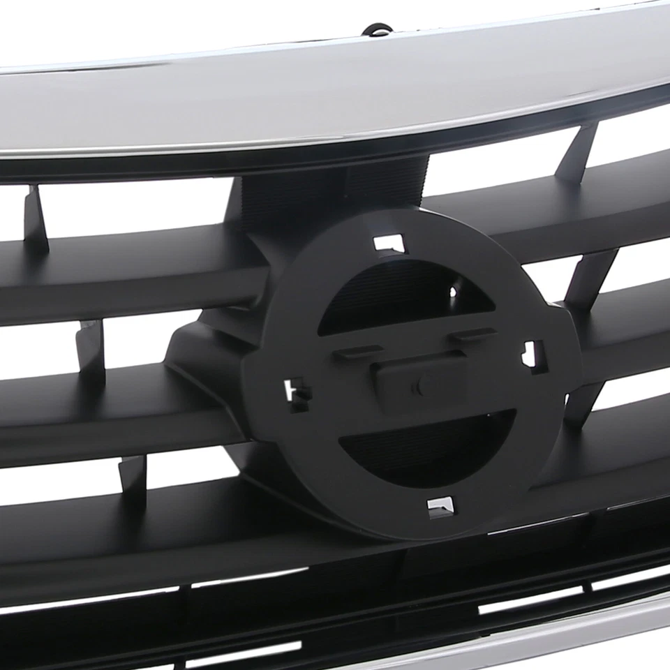 Parrilla de parachoques superior cromada con parrilla delantera negra para Nissan Versa 2015-2019 Foto 4 de 4
