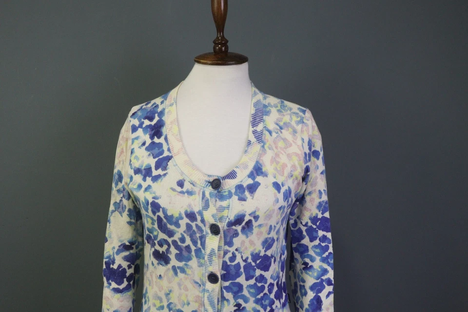 Просто Cavalli цветочный вязаный вискозы укороченный кардиган свитер размер S - Изображение 2 из 4