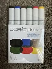 Copic Alcohol Sketch Marker Set - Bold Primaries, 6 Count