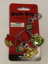 ANGRY BIRDS Keychain Charms, 4 Colorful Game Characters, Trigger Clip