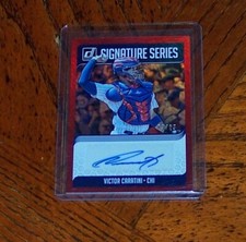 2018 Panini Donruss Signature Series Red 3/25 Victor Caratini #SS-VC Rookie Auto
