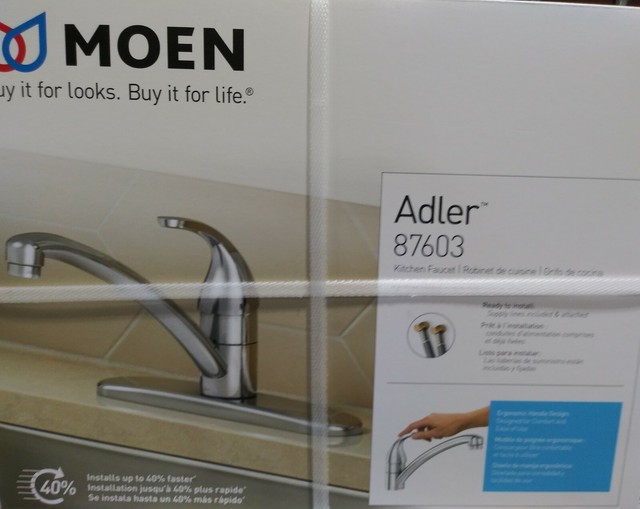 Moen Adler One Handle Chrome Kitchen Faucet 87603 eBay