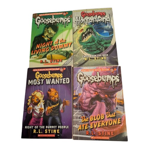 R.L. Stein Goosebumps Books Lot Of 4 Living Dummy Blob Puppet People ...