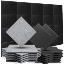 48 96 PACK Acoustic Foam Panels Studio Noise Absorbing Sound Proof Wall Tiles
