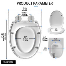 Image of NEW Soft Close Quick Release Toilet Seat White Heavy Duty S/D/O Shape Seat Lid